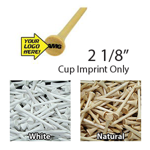 2 1/8" Cup Imprinted Wood Golf Tees